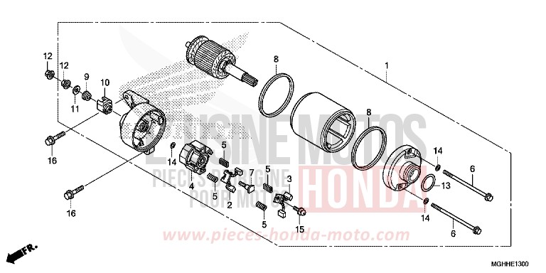 MOTEUR DE DEMARRAGE de VFR1200X "Crosstourer" Méca CANDY PROMINENCE RED (R342) 2017